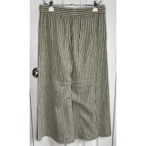 CHAPS LinenPalazzo Pants Khaki Striped Small
